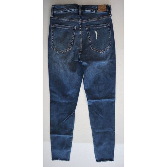 Aéropostale Women Sz 8R Blue Distressed Super High Rise Curvy Denim Jeggings - Picture 2 of 9